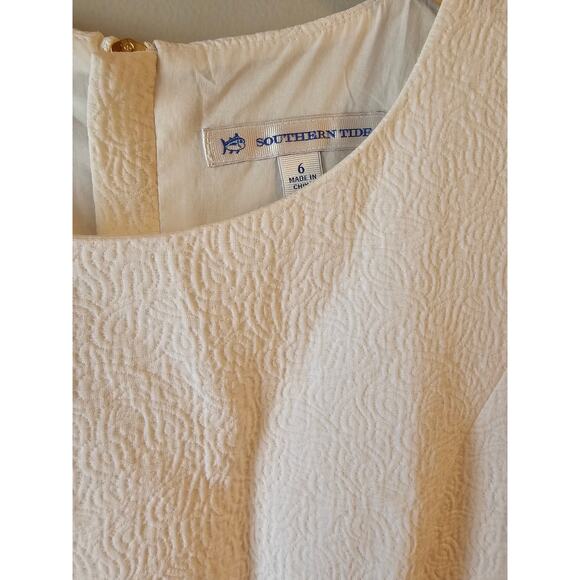 Southern Tide paisley embroidered seersucker white sleeveless dress sz 6 new - Picture 5 of 8
